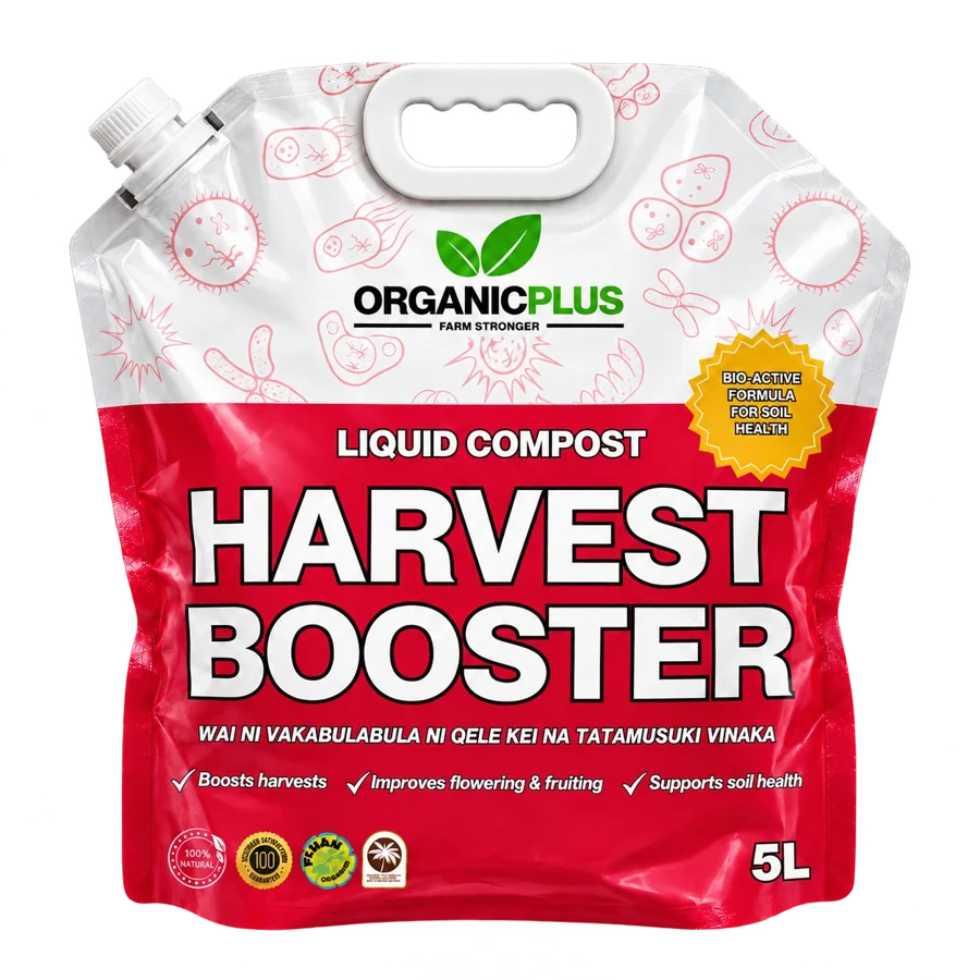 Harvest Booster 5 litre pouch: red and white pack with a white handle and cap